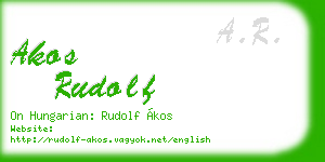 akos rudolf business card